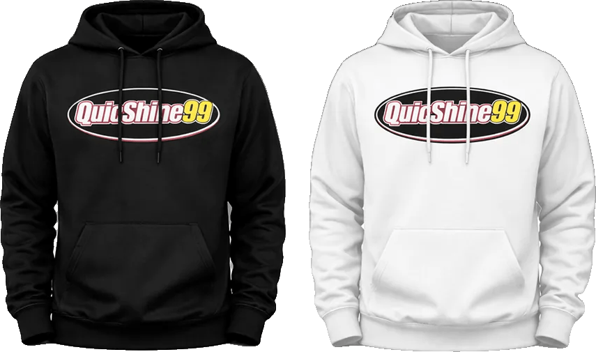 QuicShine99 hooded sweatshirt in black and white